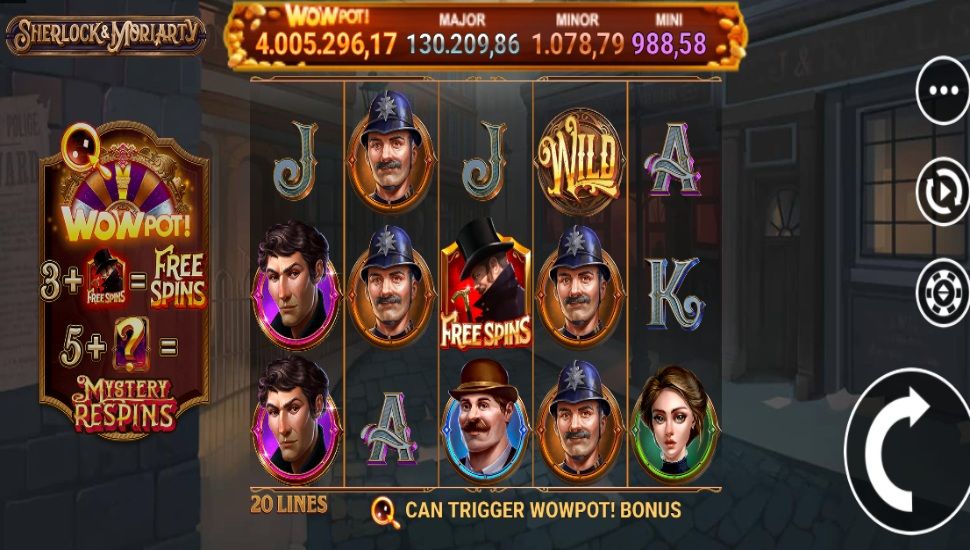 Sherlock and Moriarty WOWPOT! Slot Review | Demo & Free Play | RTP Check