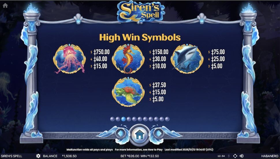 Sirens Spell slot Symbols