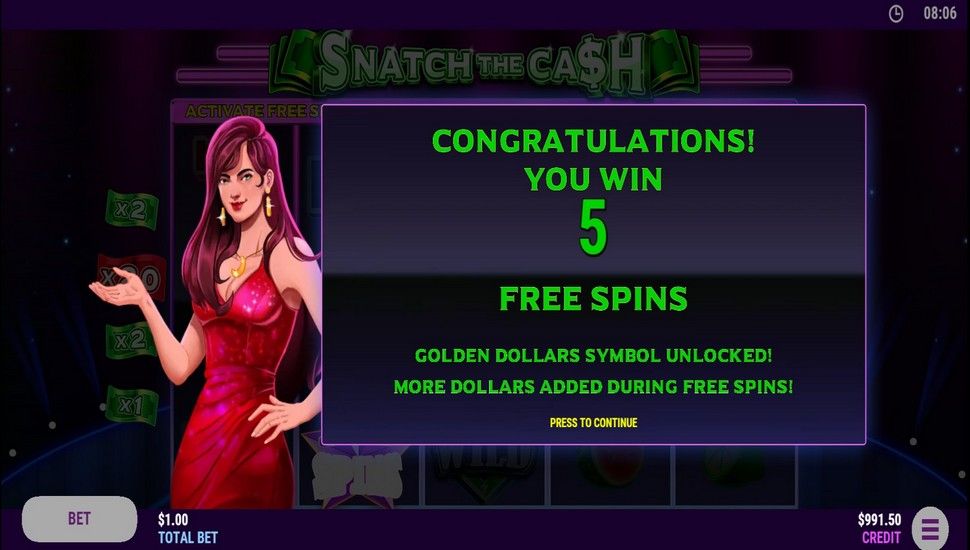 Snatch The Cash Slot - Free Spins