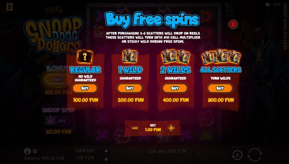 Snoop Dogg Dollars Slot Bonus Buy