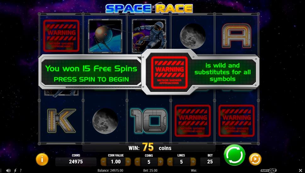 Space race slot Free Spins