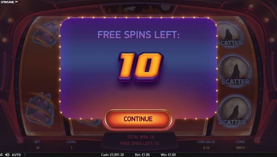 Spinsane slot free spins