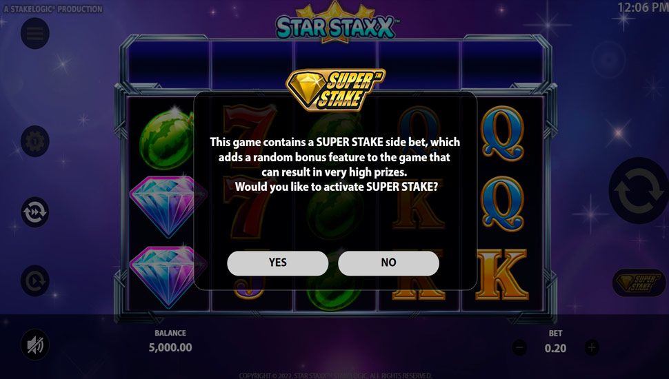 Star Staxx slot Super Stake