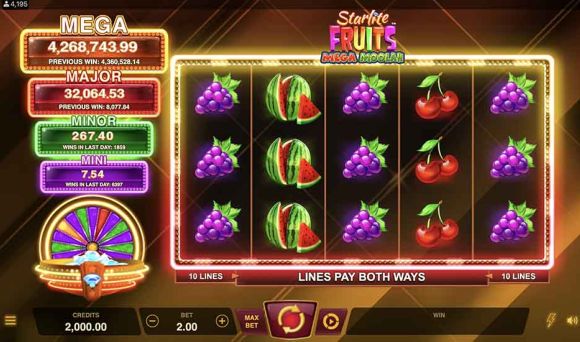 Starlite Fruits Mega Moolah