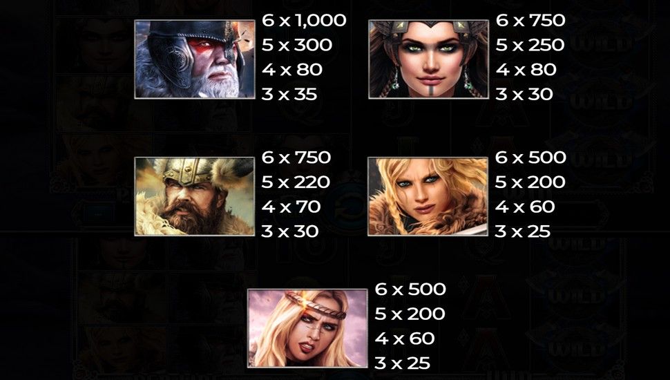 Story Of Vikings 10 Lines Slot - Paytable