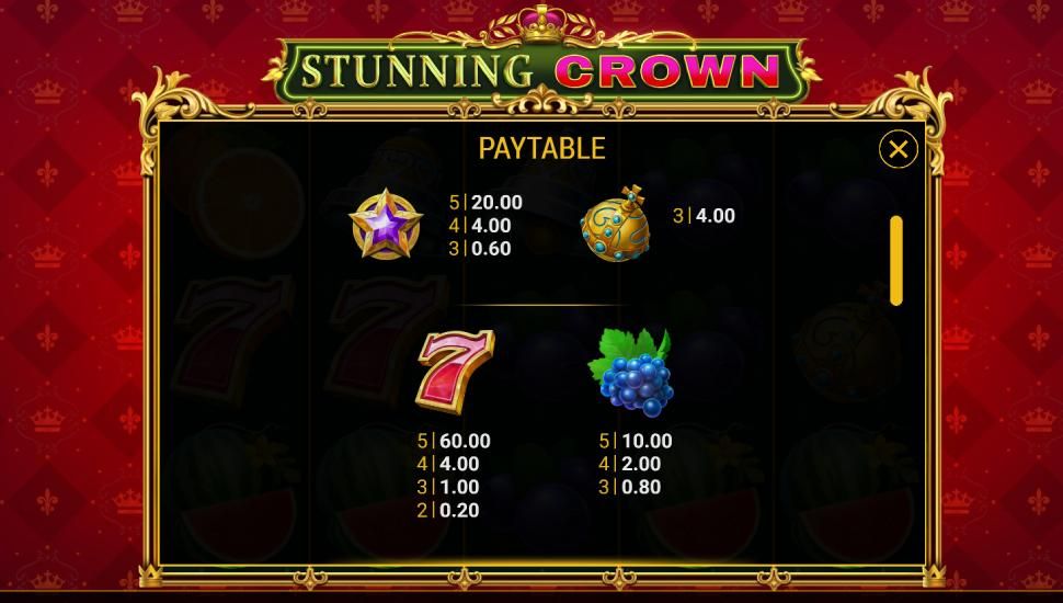 Stunning Crown slot - payouts