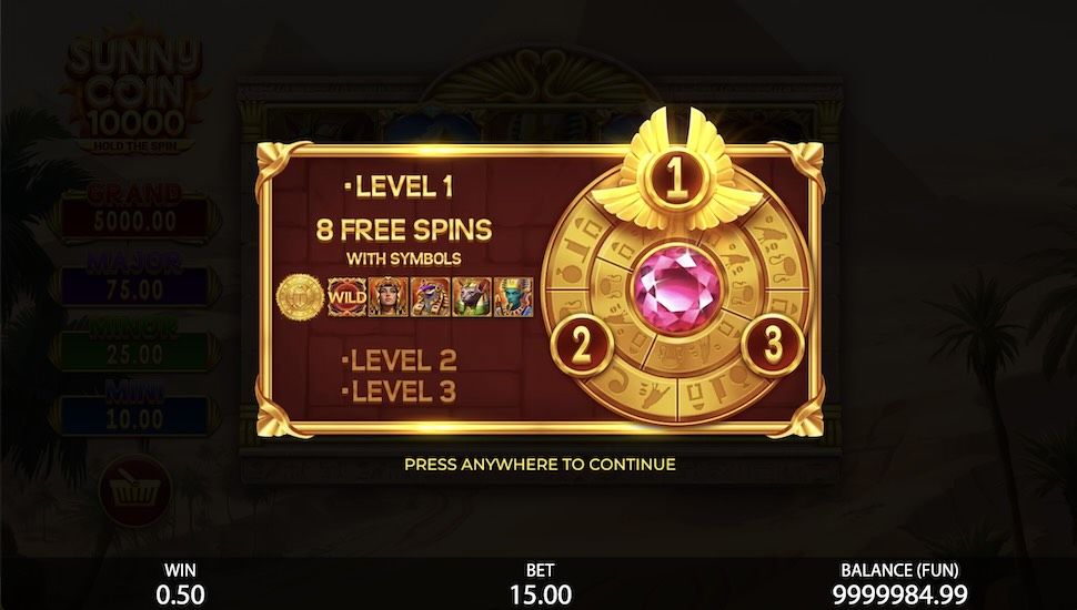 Sunny Coin 1000 slot Bonus