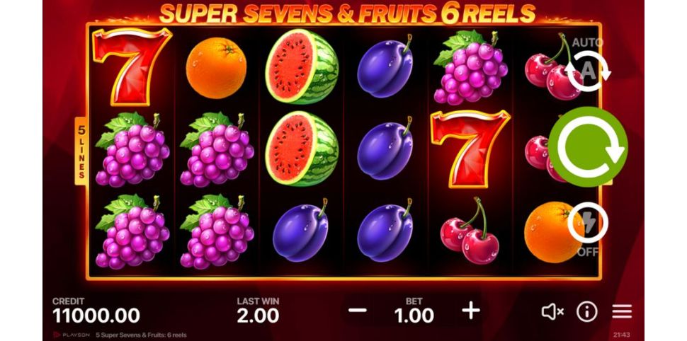Super Sevens & Fruits: 6