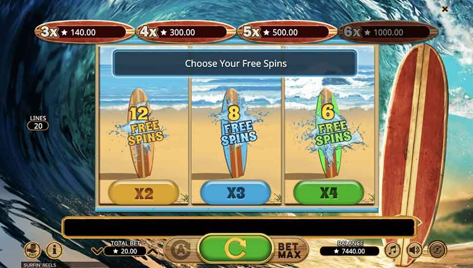 Surfin Reels slot free spins