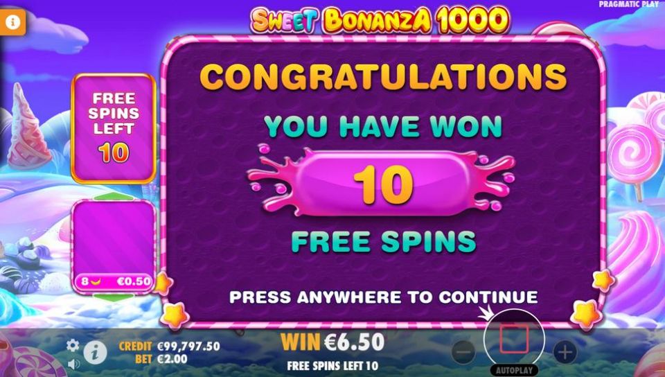 Sweet Bonanza 1000 slot free spins