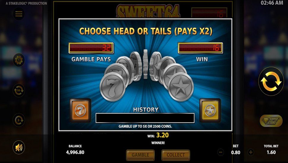 Sweet64 Slot - Gamble Feature