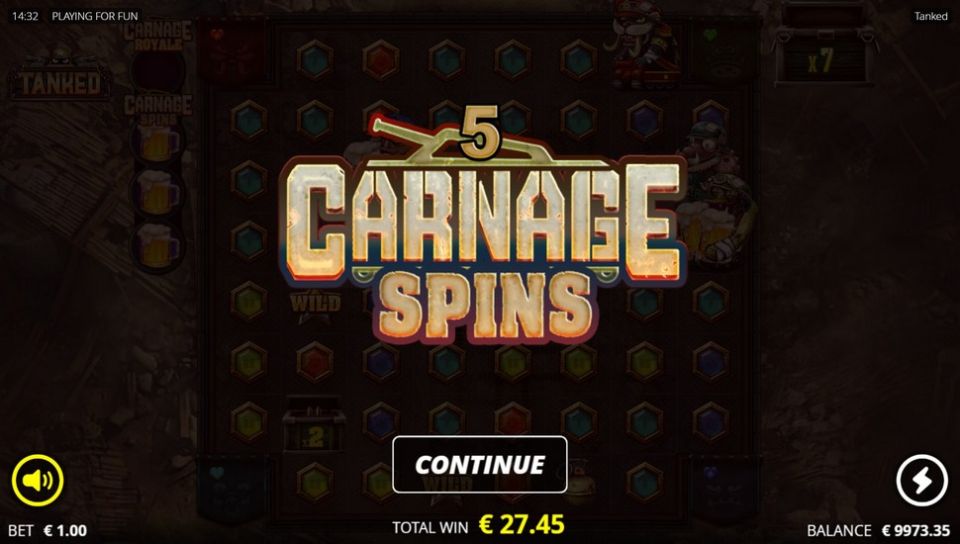 Tanked slot Carnage Spins