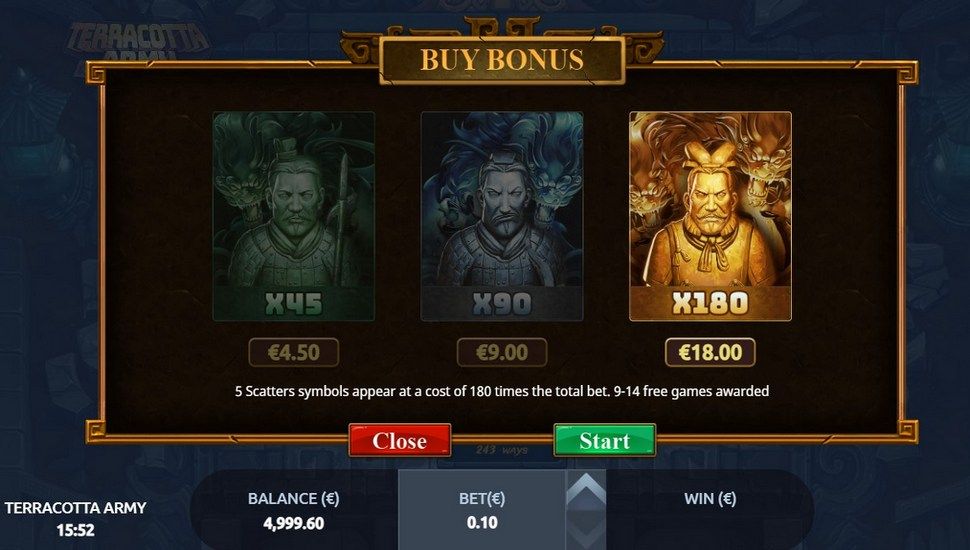 Terracotta Army slot buy bonus