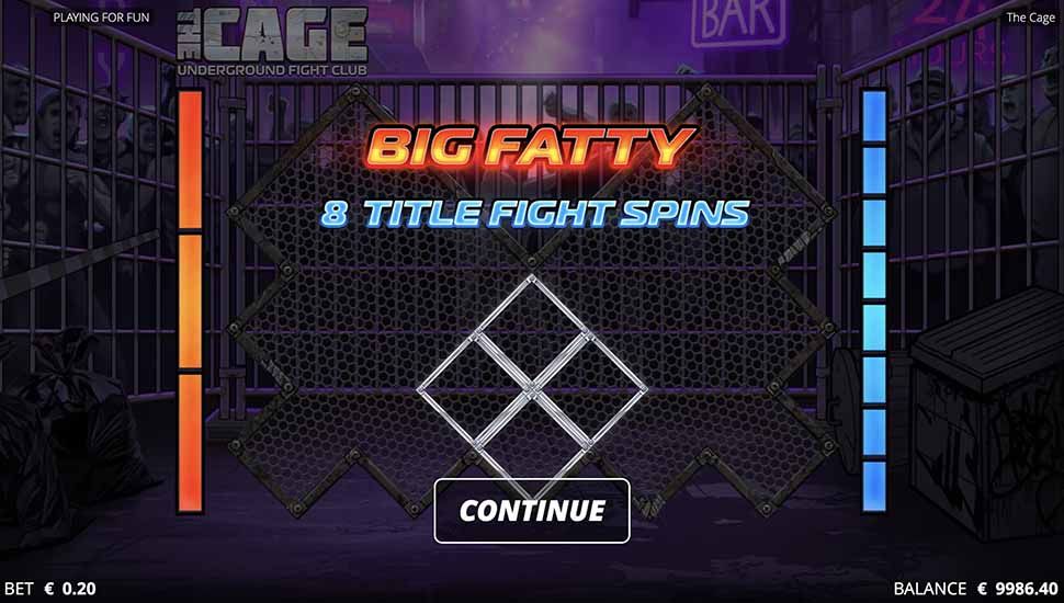 The Cage slot Title Fight Bonus Round Jim Big Fatty Johnson