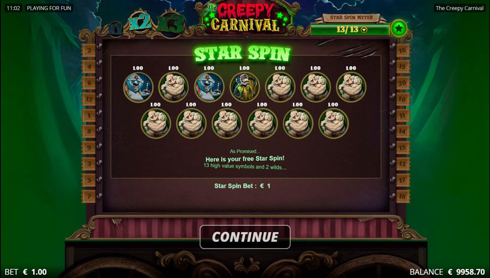 The creepy carnival slot - Star Spin