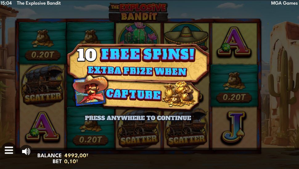 The Explosive Bandit slot free spins