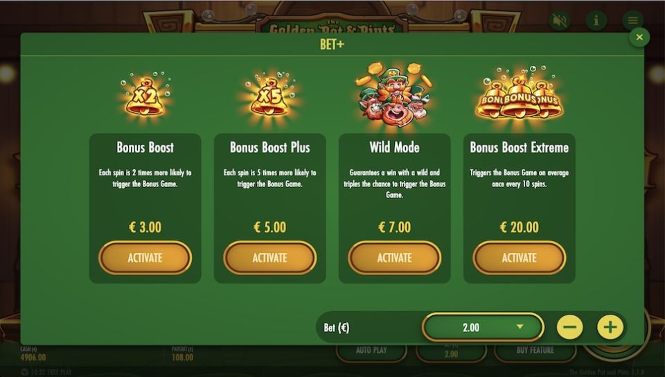 The Golden Pot Pints slot Bet+