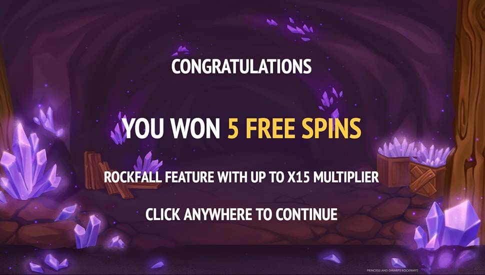The Princess and Dwarfs Rockways slot free spins