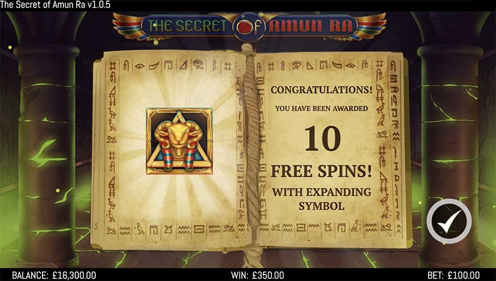 The Secrets of Amun-Ra slot free spins