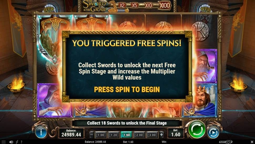 The sword and the grail slot - feature