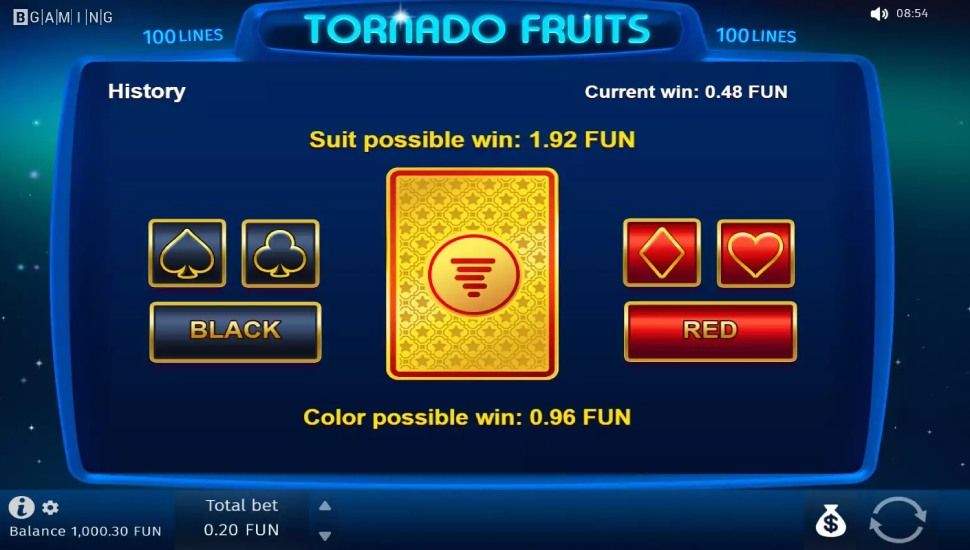 Tornado fruits slot - feature