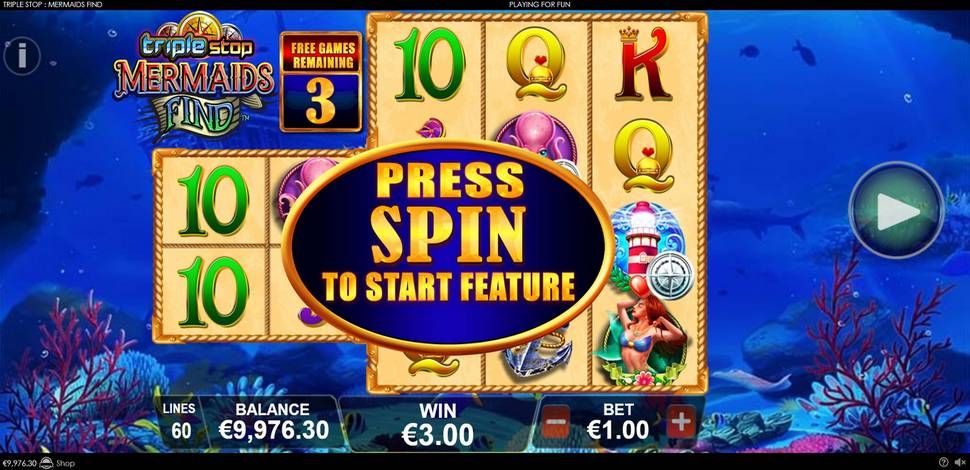 Triple Stop Mermaids Find Slot - Free Spins