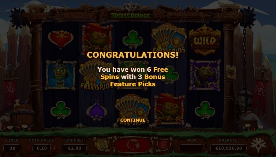 Trolls Bridge slot - free spins