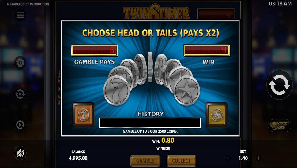 Twin6Timer Slot - Gamble Feature