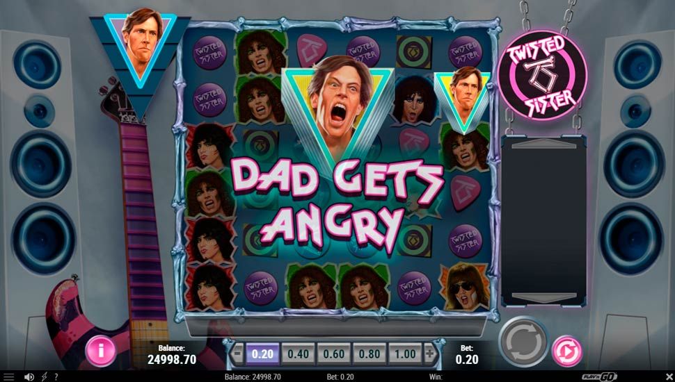 Twisted sister slot Angry Dad symbols