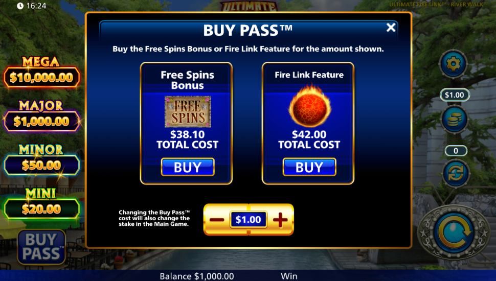 Ultimate Fire Link River Walk slot - feature