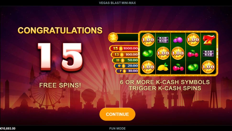 Vegas Blast Mini-Max slot Free Spins