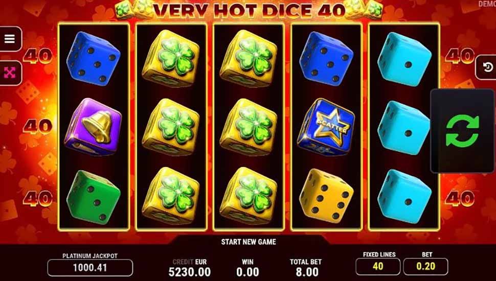 Very Hot Dice 40 slot mobile