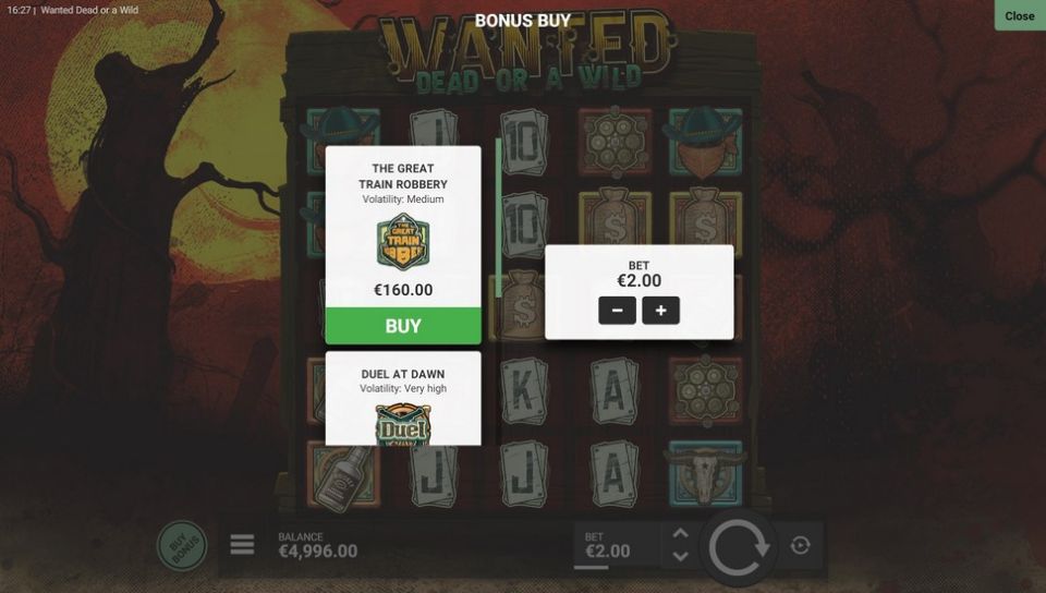 Wanted Dead or a Wild slot Bonus Buy Feature