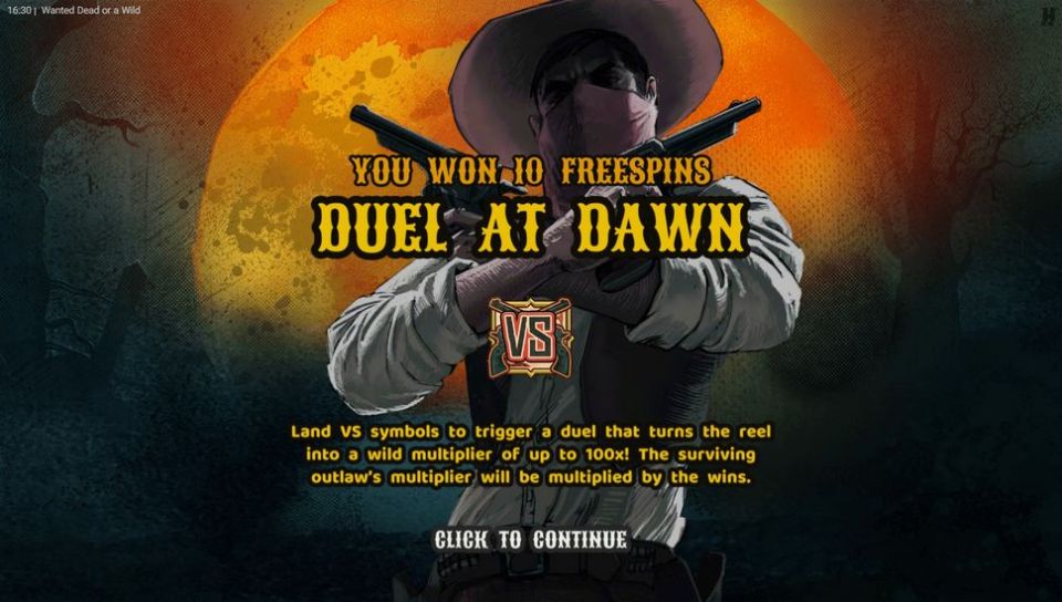 Wanted Dead or a Wild slot Duel at Dawn