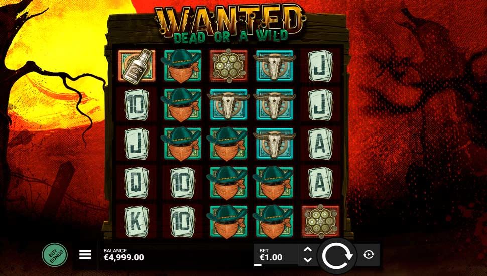 Wanted Dead or a Wild slot gameplay