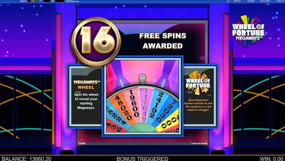 Wheel of Fortune Megaways slot free spins
