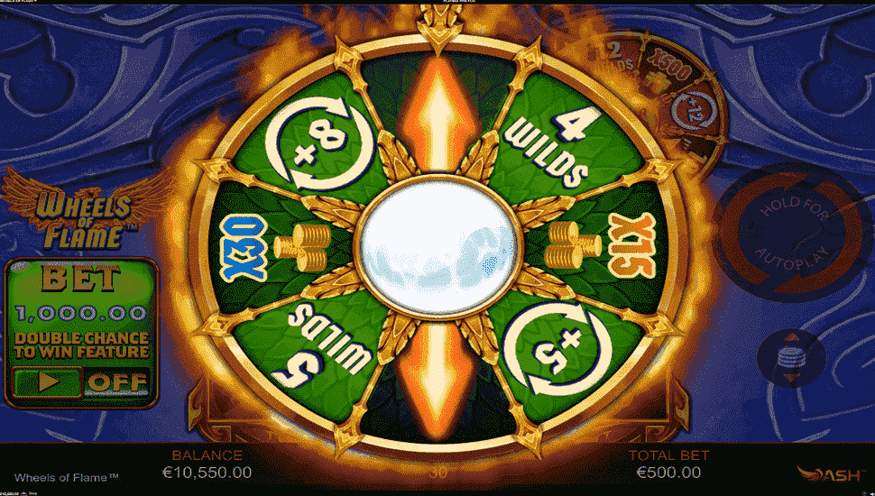 Wheels of flame slot bonus wheel