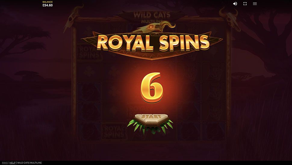 Wild Cats Multiline slot free spins