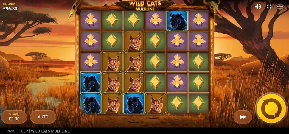 Wild Cats Multiline slot mobile