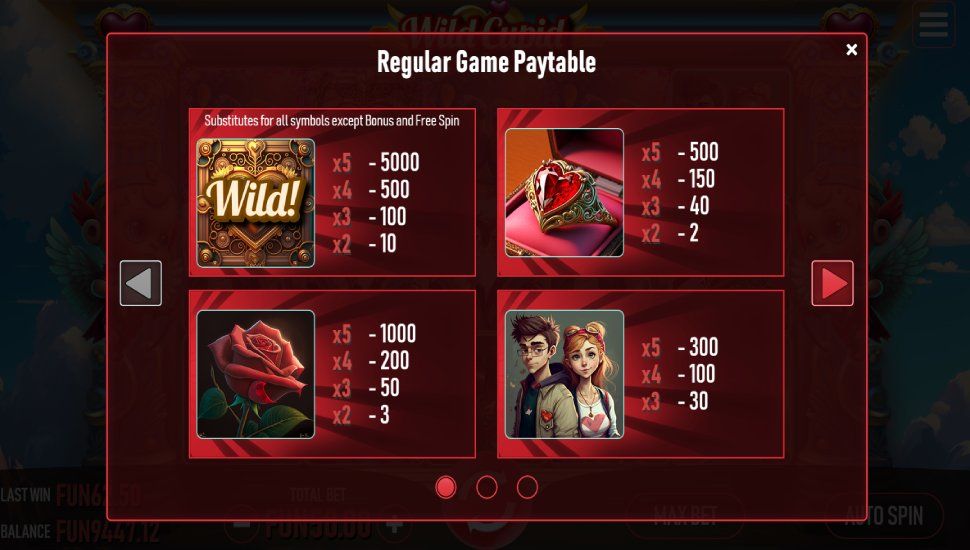 Wild Cupid slot - payouts