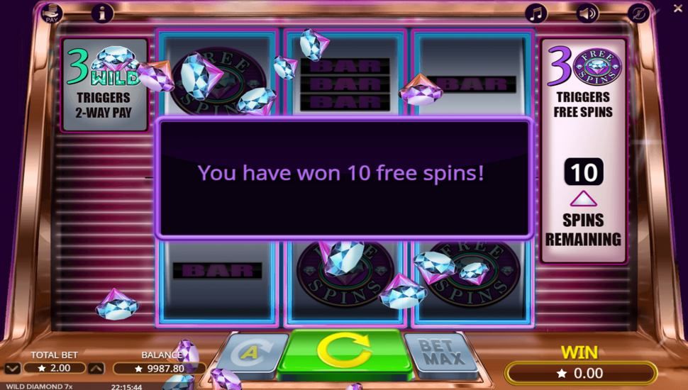 Wild Diamond 7x Slot - Free Spins