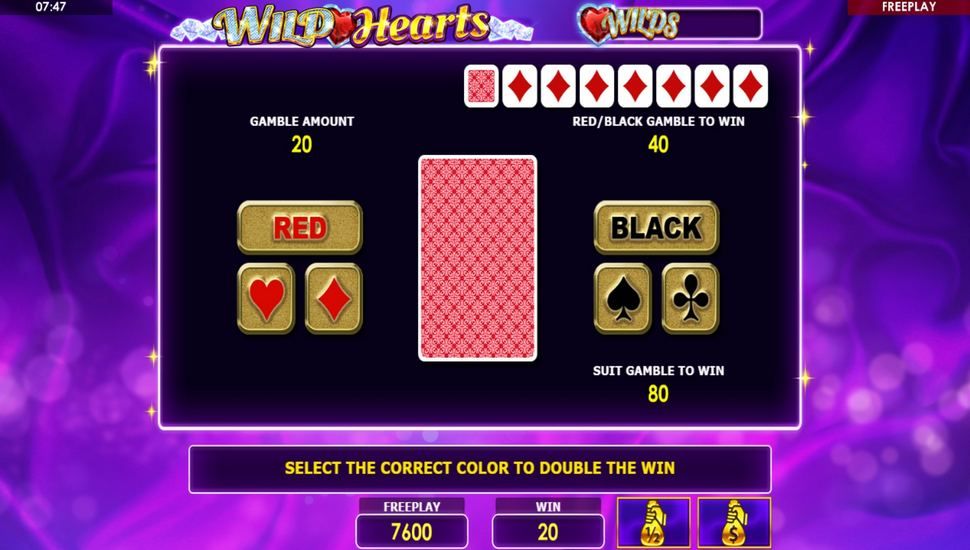 Wild Hearts Slot - Gamble Feature