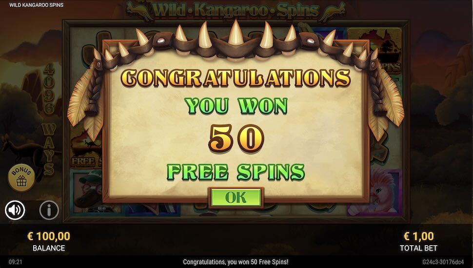 Wild Kangaroo Spins slot Bonus