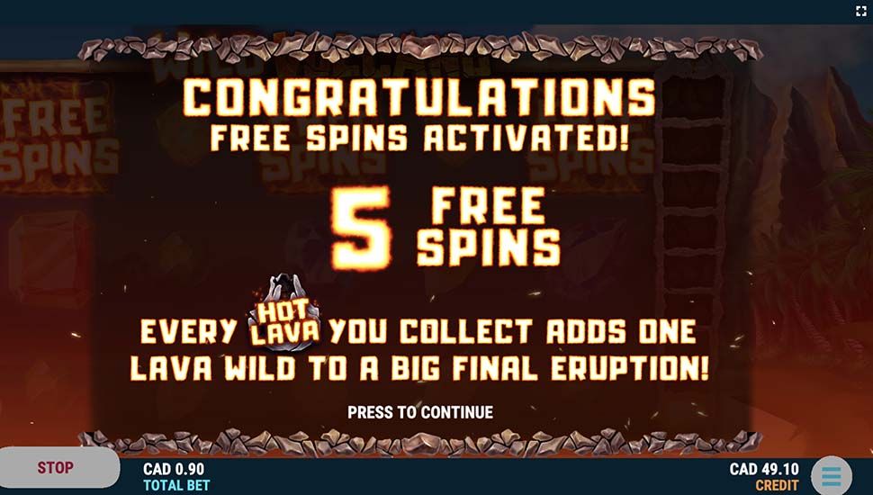 Wild Volcano slot by Slot Factory free spins