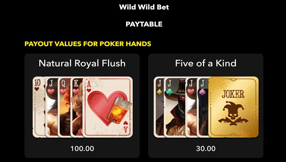Wild Wild Bet slot paytable
