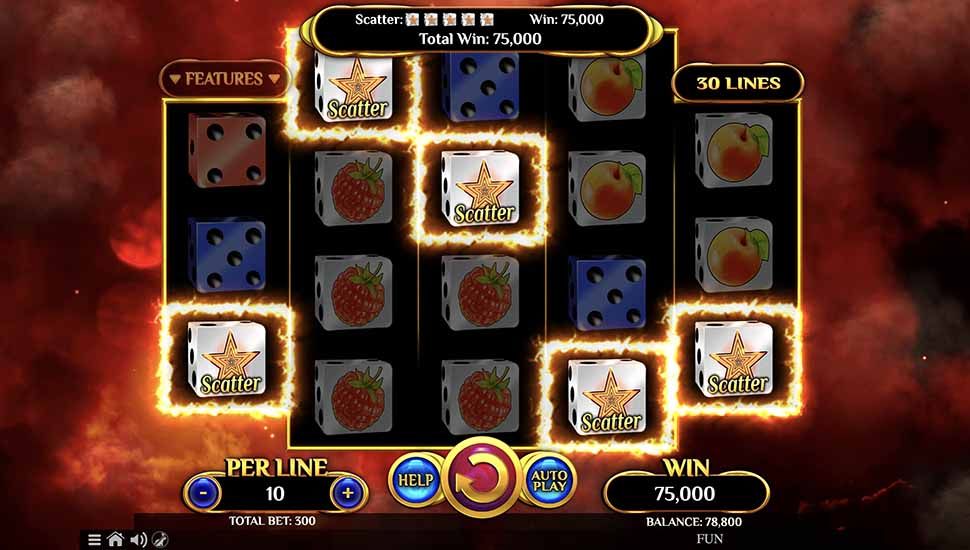 Wildfire Fruits Dice slot scatter