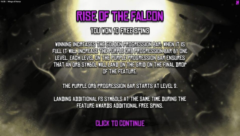 Wings of Horus Slot Rise of the Falcon Free Spins