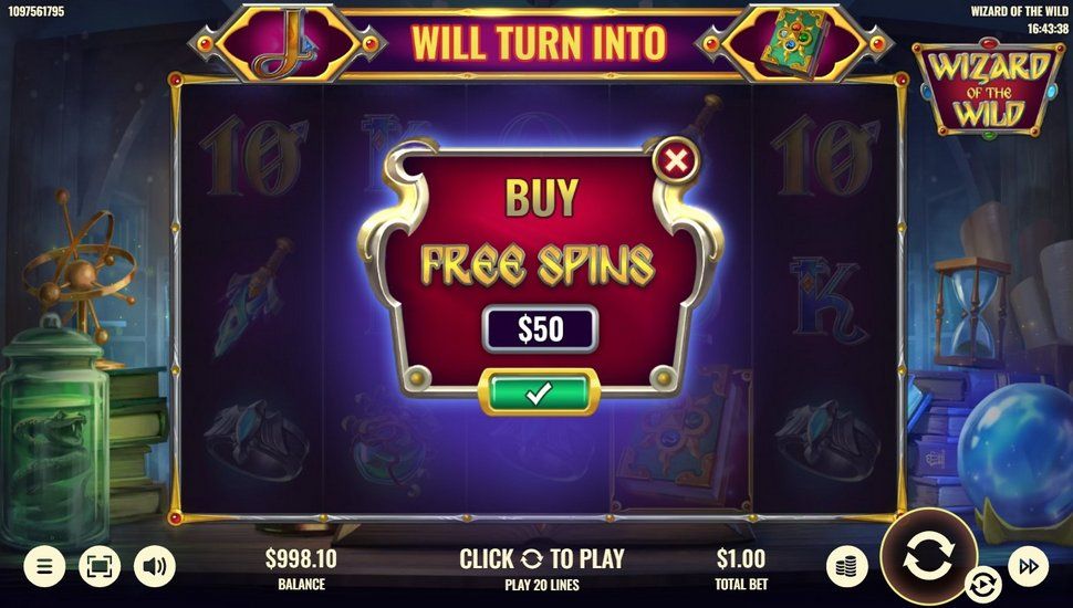 Wizard of the Wild slot feature buy