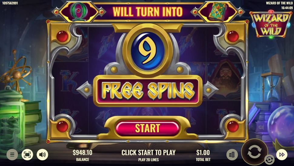 Wizard of the Wild slot free spins