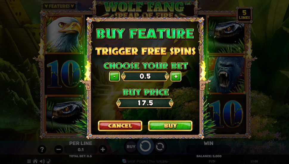 Wolf Fang Spear of Fire slot Bonus buy